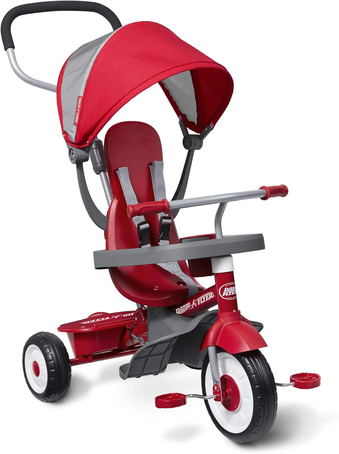 Radio Flyer 4-in-1 Stroll 'n Trike, Push Trike for Toddlers (484Z), Red