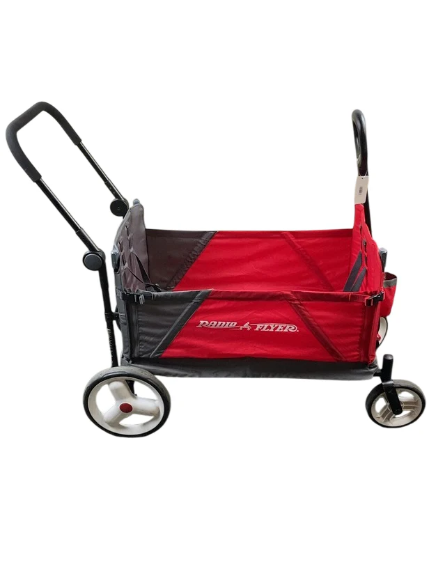 Radio Flyer Discovery Stroll 'N Wagon With Canopies, Red - Image 2