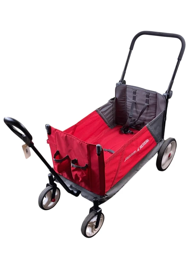 Radio Flyer Discovery Stroll 'N Wagon With Canopies, Red - Image 5