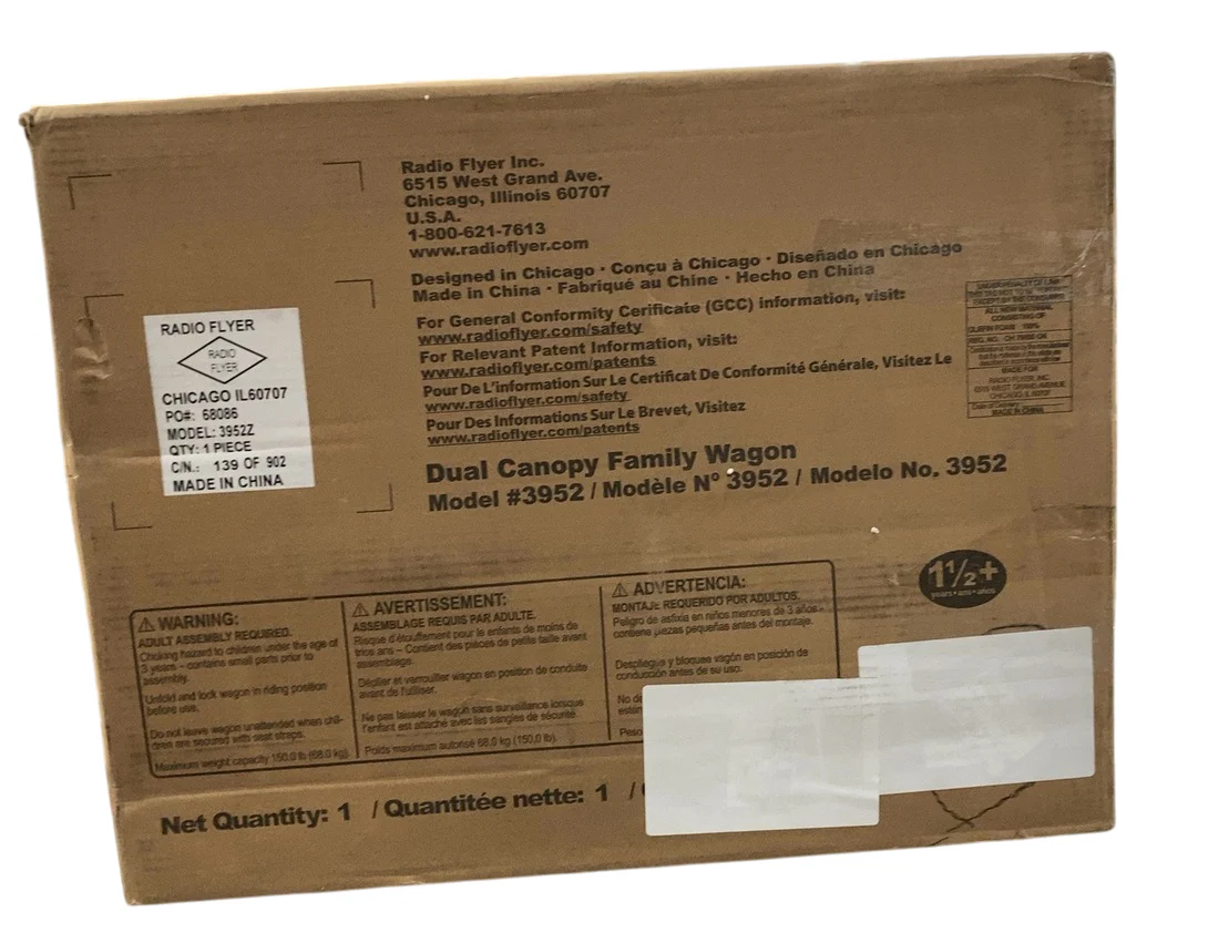 Radio Flyer Dual Canopy Family Wagon(3952), Red - Image 6