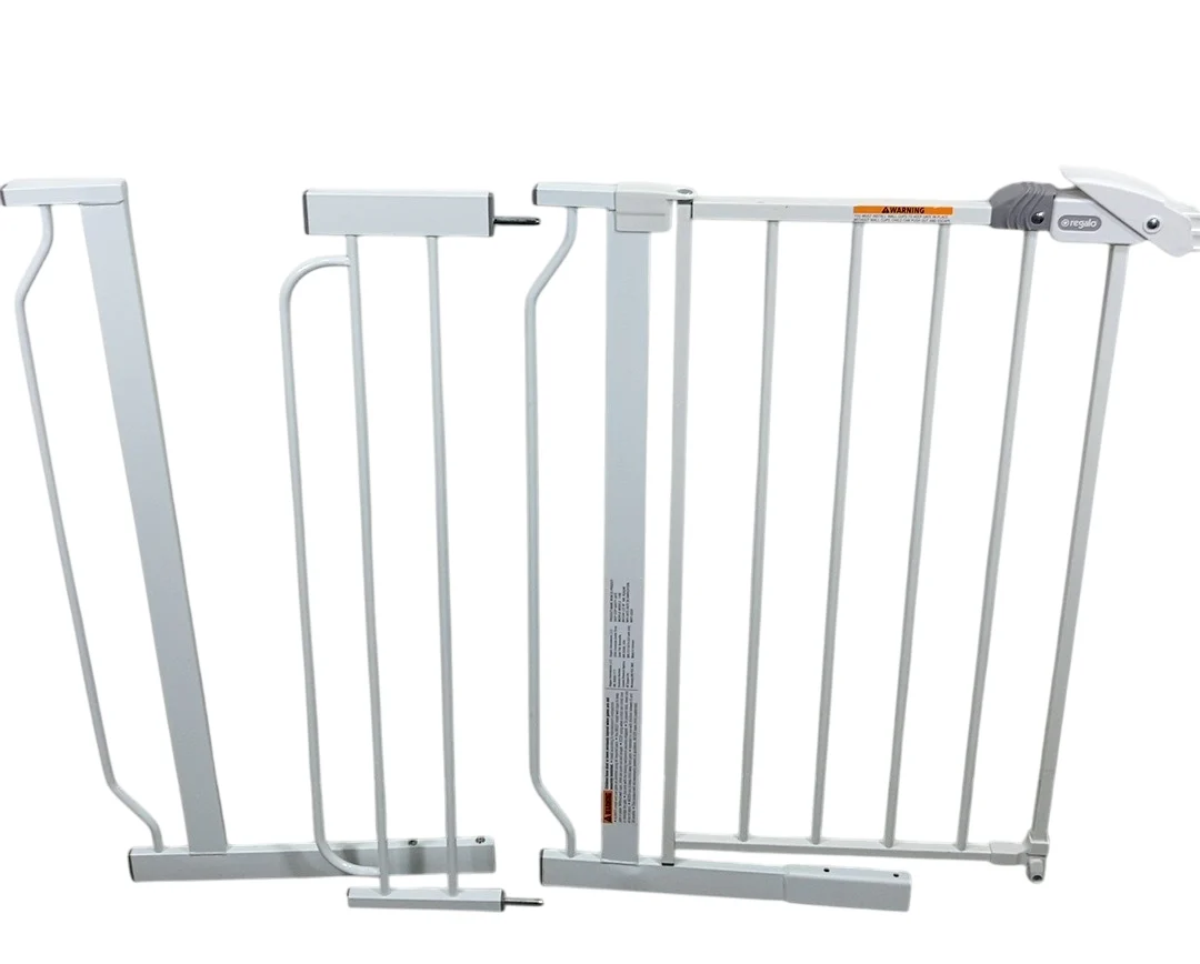 Regalo Easy Step 38.5-Inch Extra Wide Walk Thru Baby Gate, White - Image 3