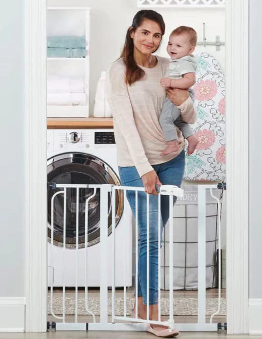 Regalo Easy Step 38.5-Inch Extra Wide Walk Thru Baby Gate, White