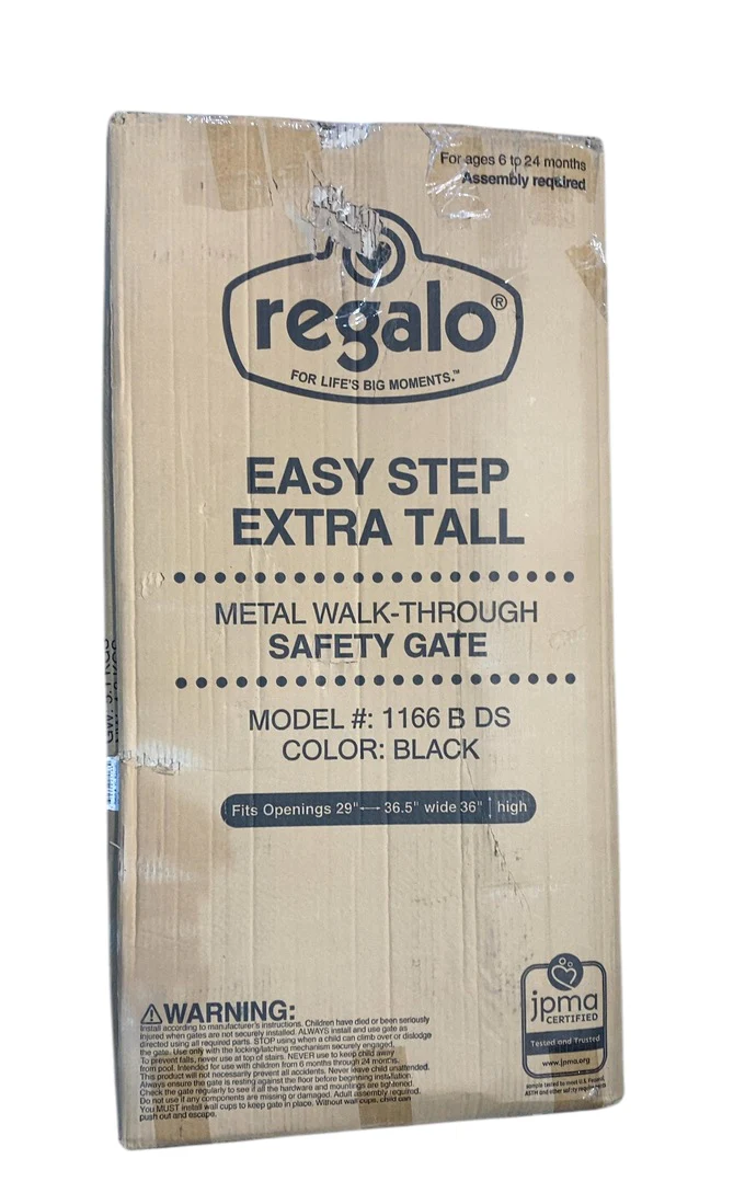 Regalo Easy Step Extra Tall Safety Gate, Black - Image 2