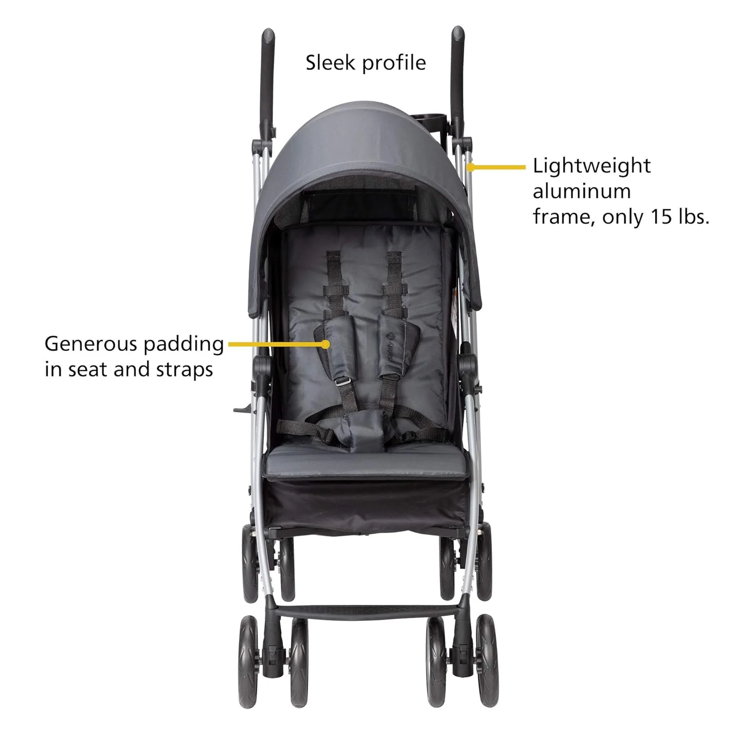 Safety 1st Step Lite Compact Stroller, 2024, Greyhound - Image 3