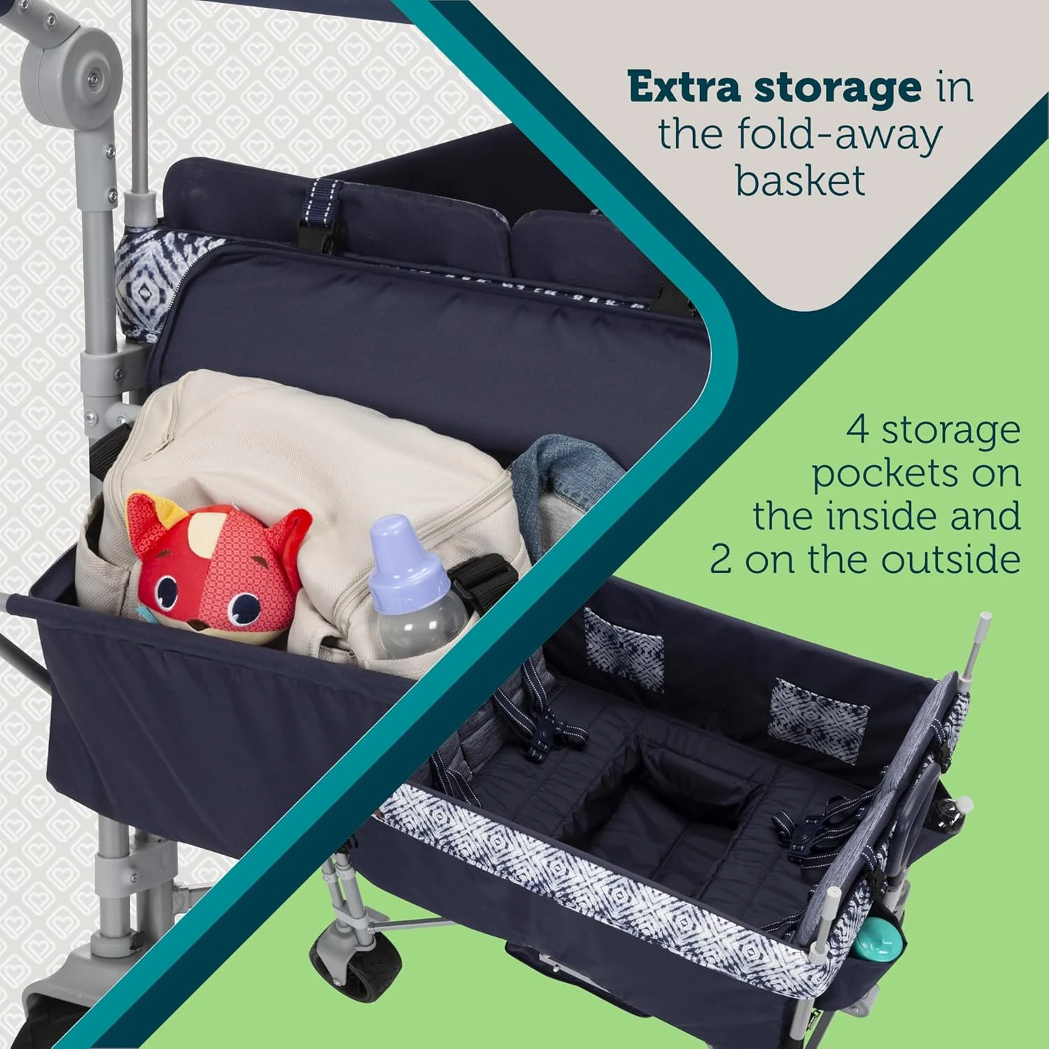 Safety 1st Summit Quad Wagon Stroller, Navy Link - Image 2