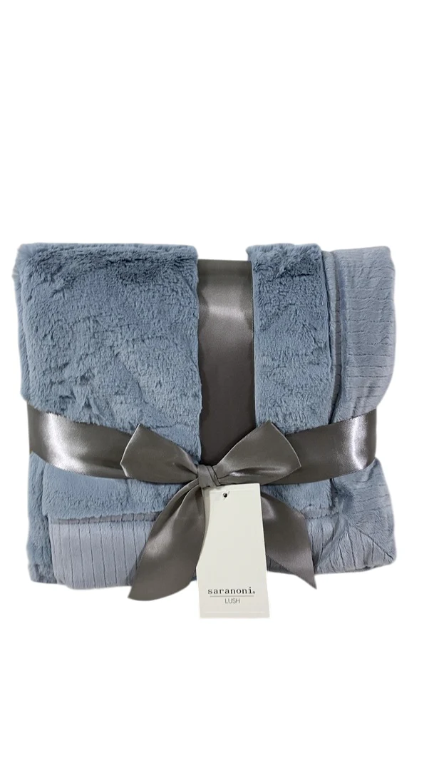 Saranoni Lush Receiving Blankets (30"x40"), Storm Cloud - Image 2