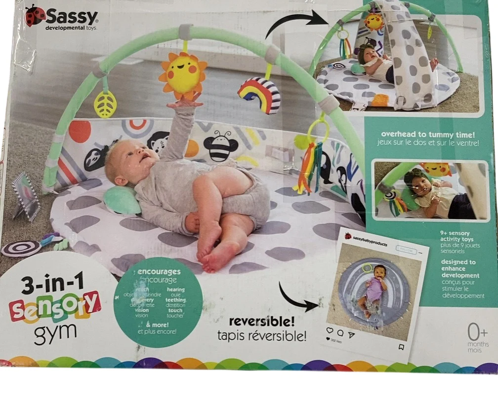 Sassy 3-in-1 Sensory Milestone Play Gym, 0M+ - Image 4
