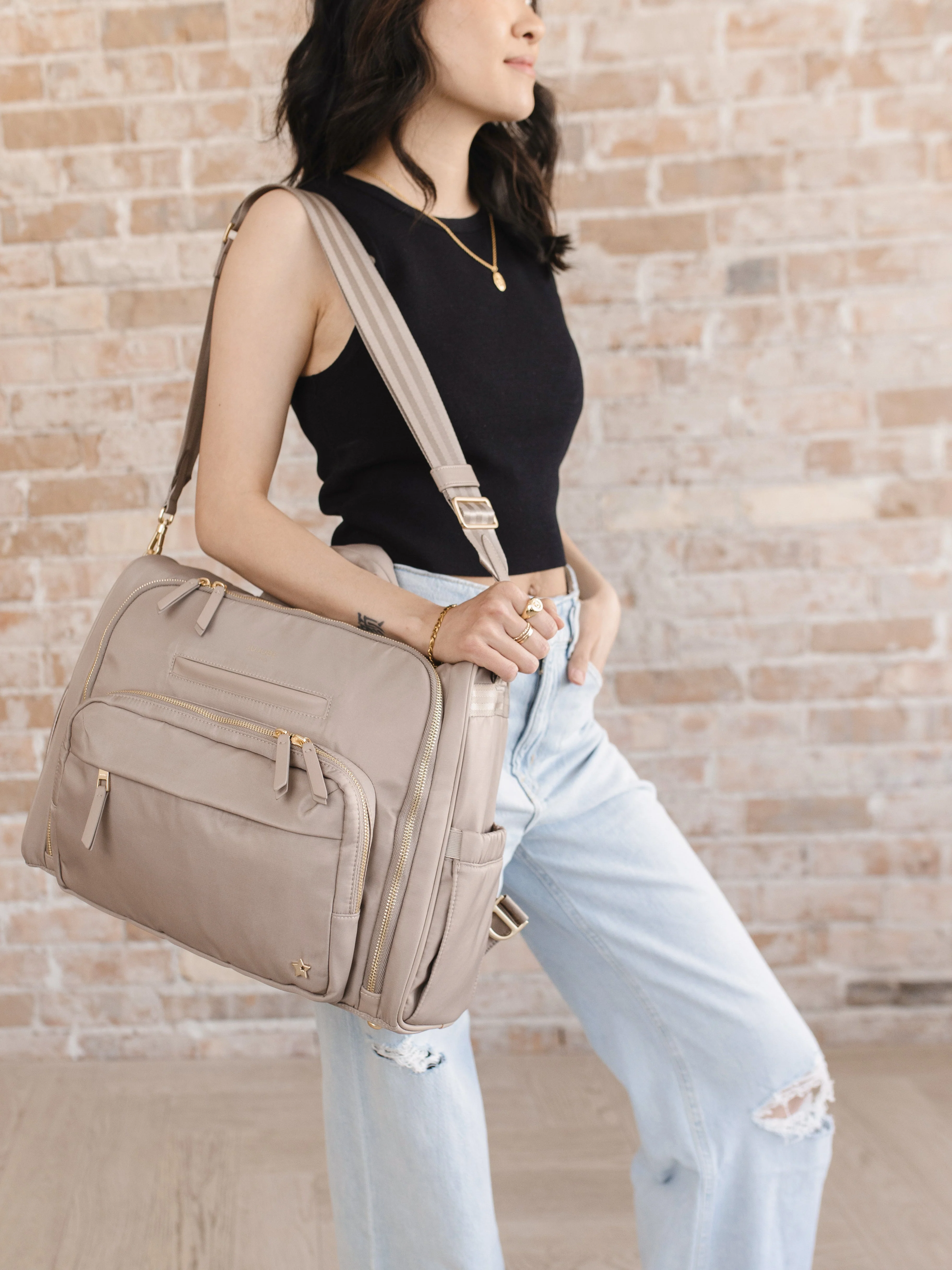 JuJuBe Satchel Diaper Bag, Taupe - Image 7