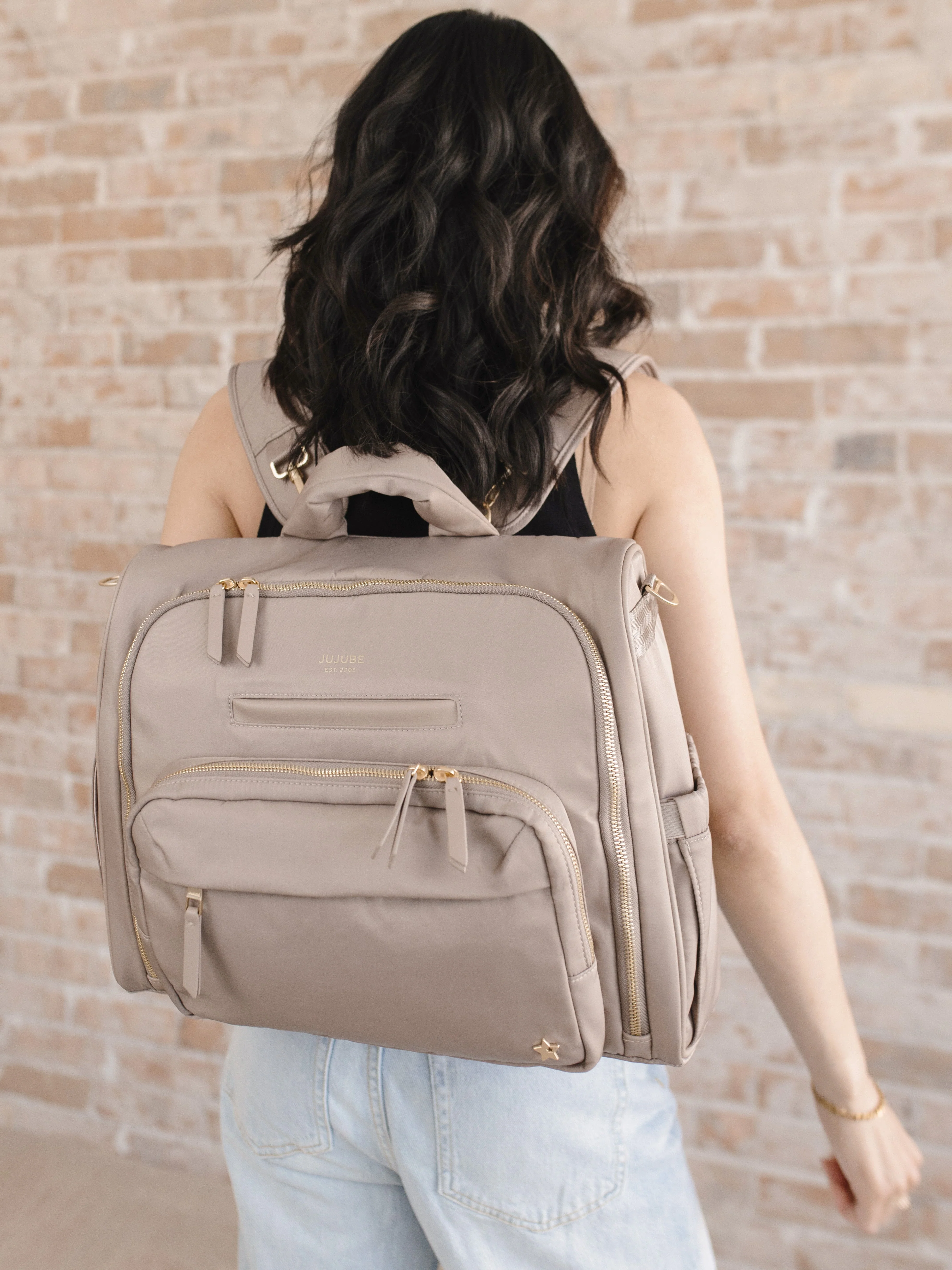 JuJuBe Satchel Diaper Bag, Taupe - Image 8