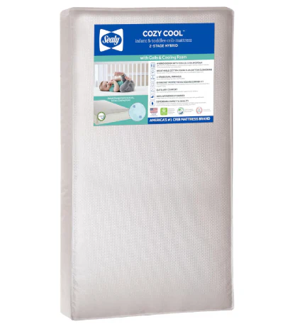 Sealy Cozy Cool Hybrid Breathable Crib Mattress, 2 Stage Firm