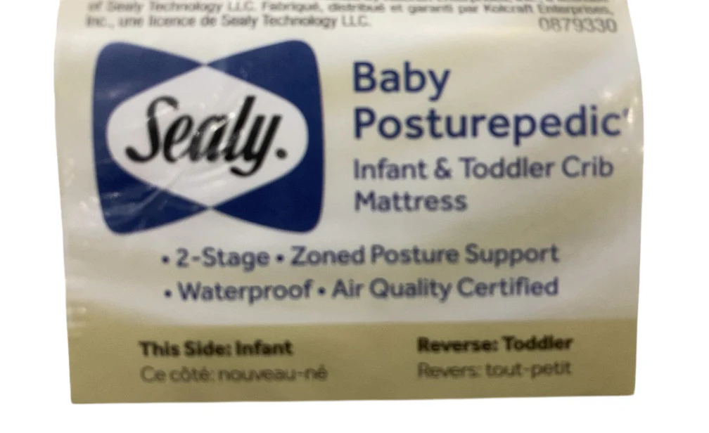 Sealy Posturepedic Grace 2-Stage Waterproof Standard Crib Mattress, Grey - Image 4