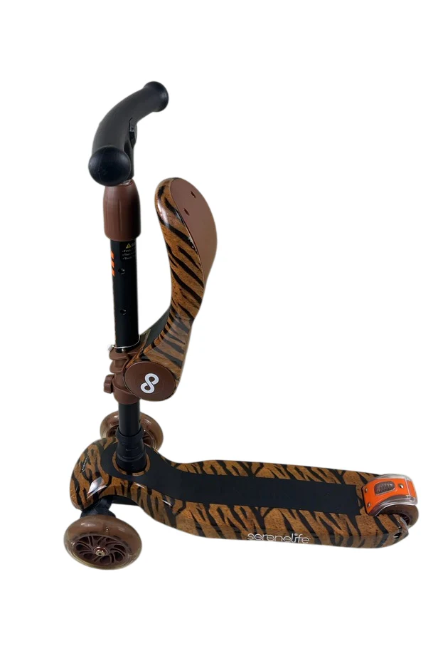 SereneLife 3 Wheeled Sit/Stand Scooter for Kids, Tiger - Image 4
