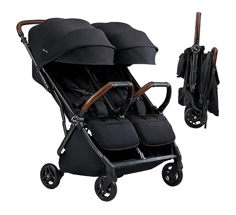 Silver Cross Jet Double Travel Stroller, 2024, Black