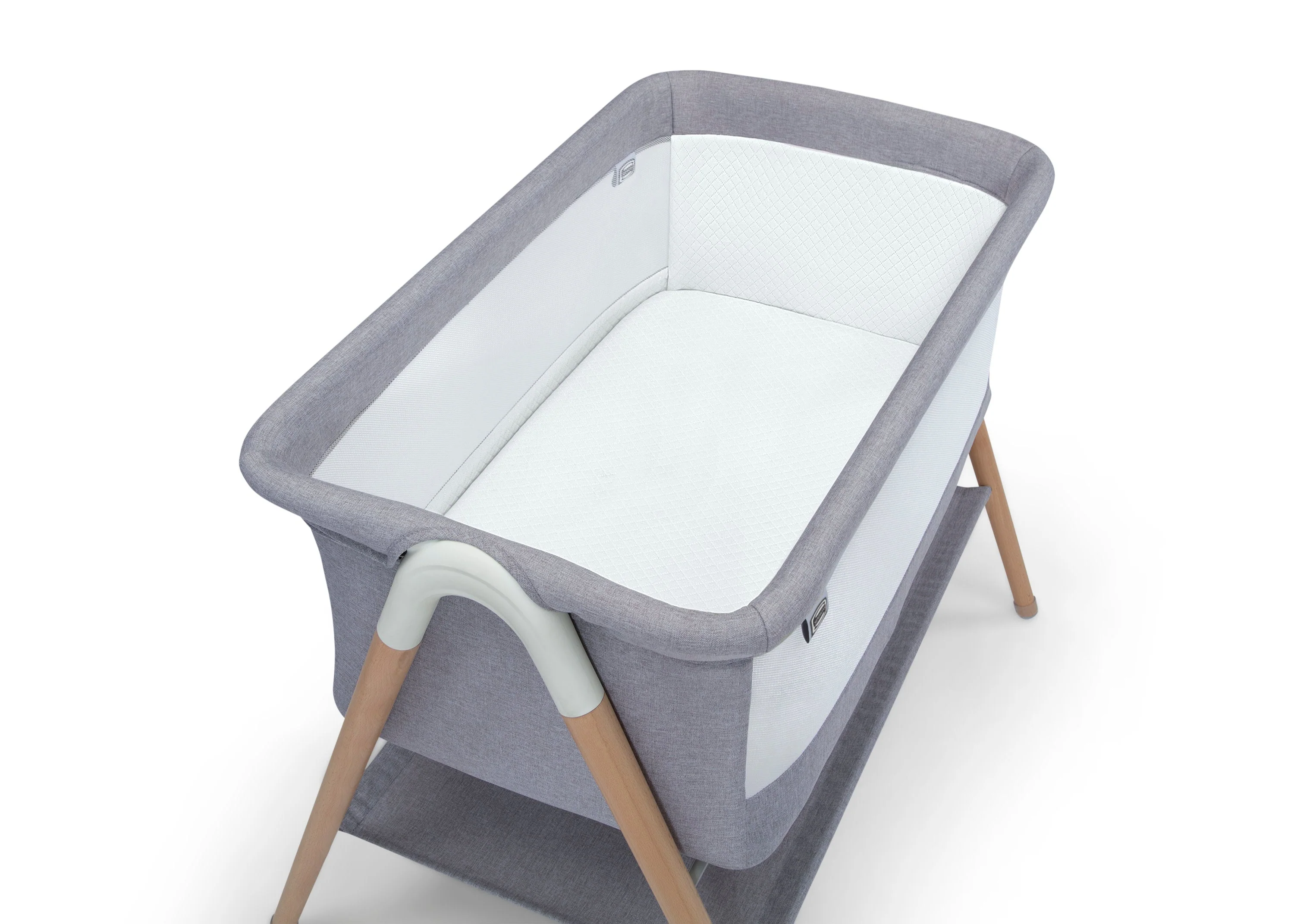 Simmons Kids Koi Beechwood By The Bed Bassinet, Grey Dove - Image 6