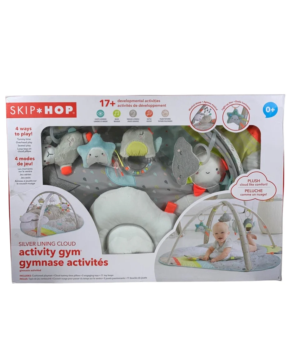 Skip Hop Activity Gym Play Mat, Silver Lining Cloud - Image 2