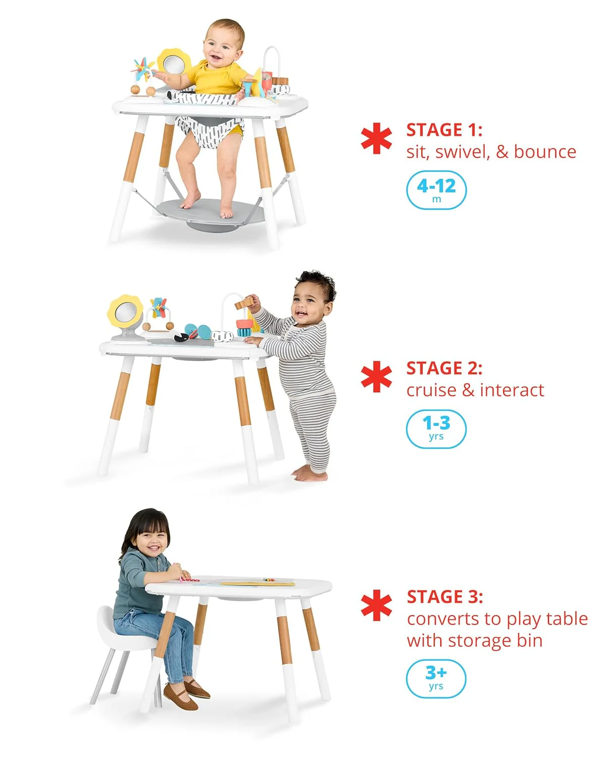Skip Hop Discoverosity Montessori-Inspired 3-Stage Activity Center & Play Table, Multi - Image 2