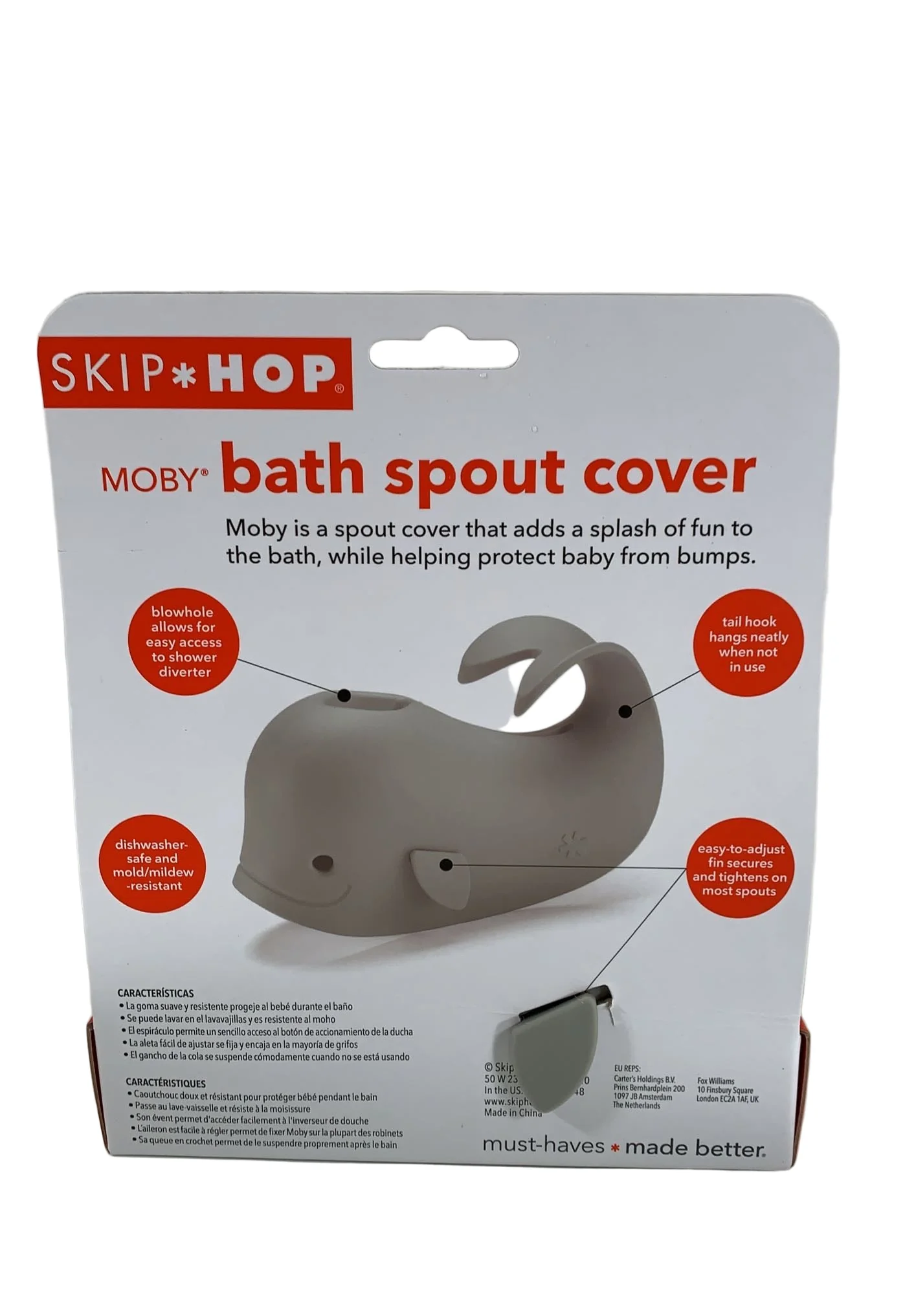 Skip Hop Moby Bath Spout Cover, Grey - Image 3