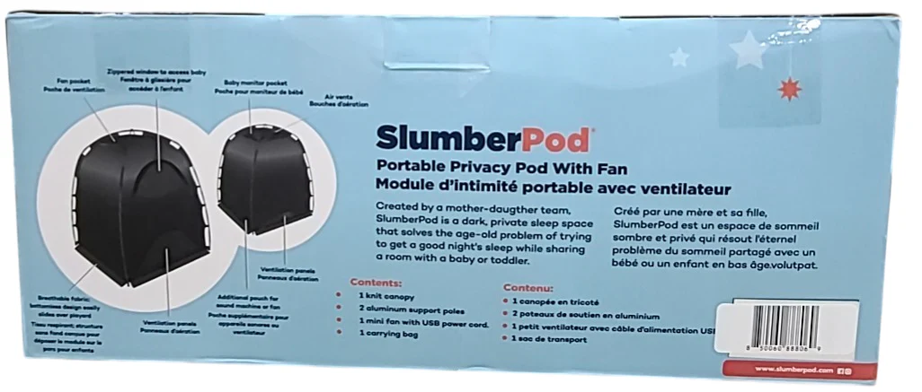 SlumberPod 3.0 Sleep Canopy with Fan, Black with Gray Accents - Image 7