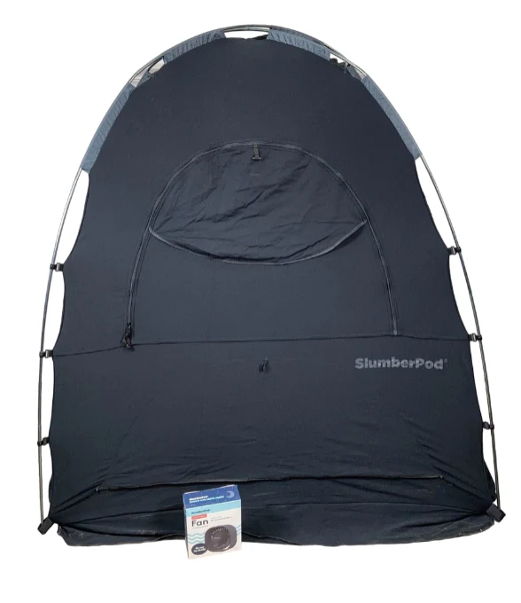 SlumberPod 3.0 Sleep Canopy with Fan, Black with Gray Accents