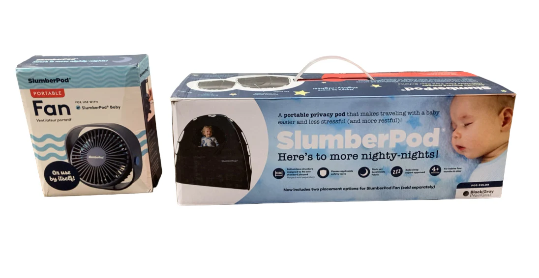 SlumberPod 3.0 Sleep Canopy with Fan, Black with Gray Accents - Image 2