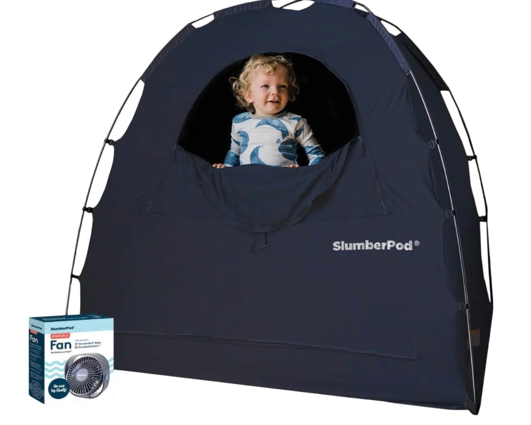 SlumberPod 3.0 Sleep Canopy with Fan, Black with Gray Accents - Image 6