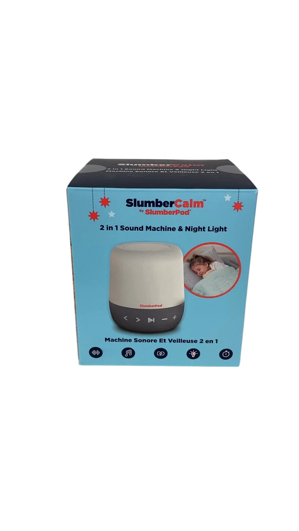 SlumberPod SlumberCalm 2 in 1 Sound Machine & Night Light, White/Gray - Image 3