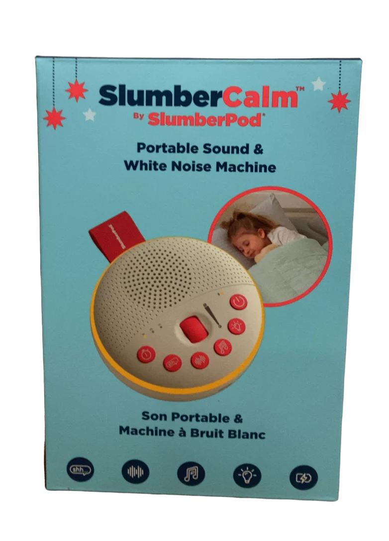 SlumberPod SlumberCalm Portable Sound & White Noise Machine, White/Orange - Image 4