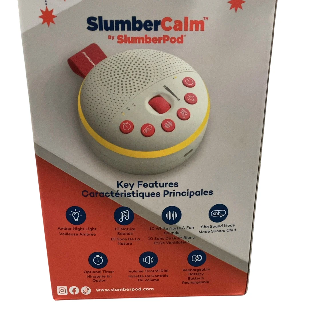 SlumberPod SlumberCalm Portable Sound & White Noise Machine, White/Orange - Image 2