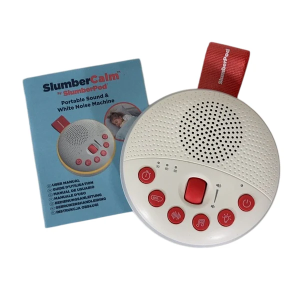 SlumberPod SlumberCalm Portable Sound & White Noise Machine, White/Orange