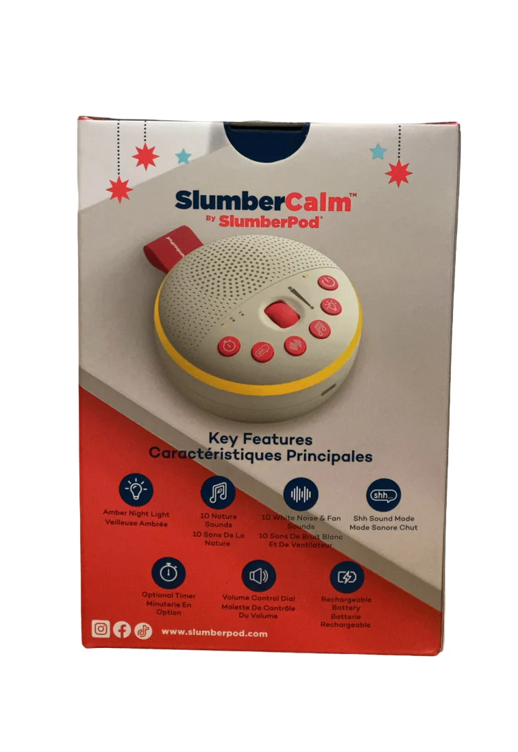 SlumberPod SlumberCalm Portable Sound & White Noise Machine, White/Orange - Image 3