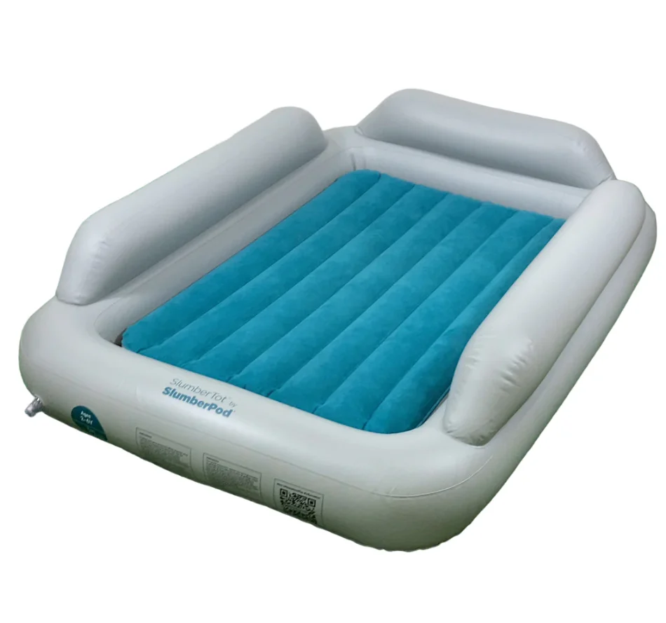SlumberPod SlumberTot Inflatable Toddler Bed, Gray/Teal
