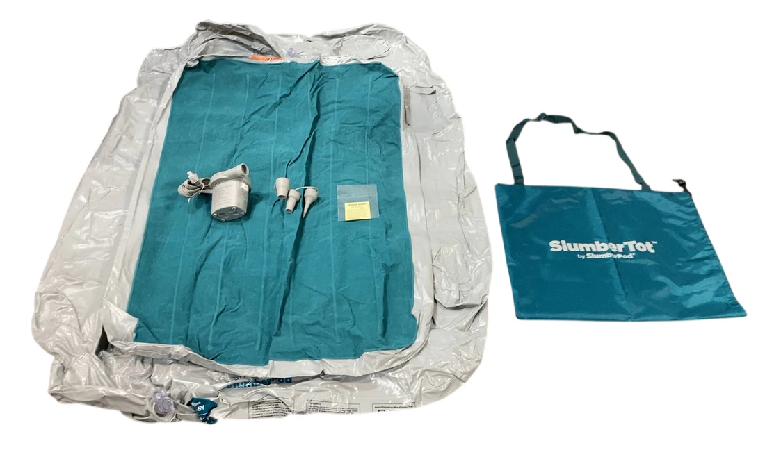 SlumberPod SlumberTot Inflatable Toddler Bed, Gray/Teal - Image 2