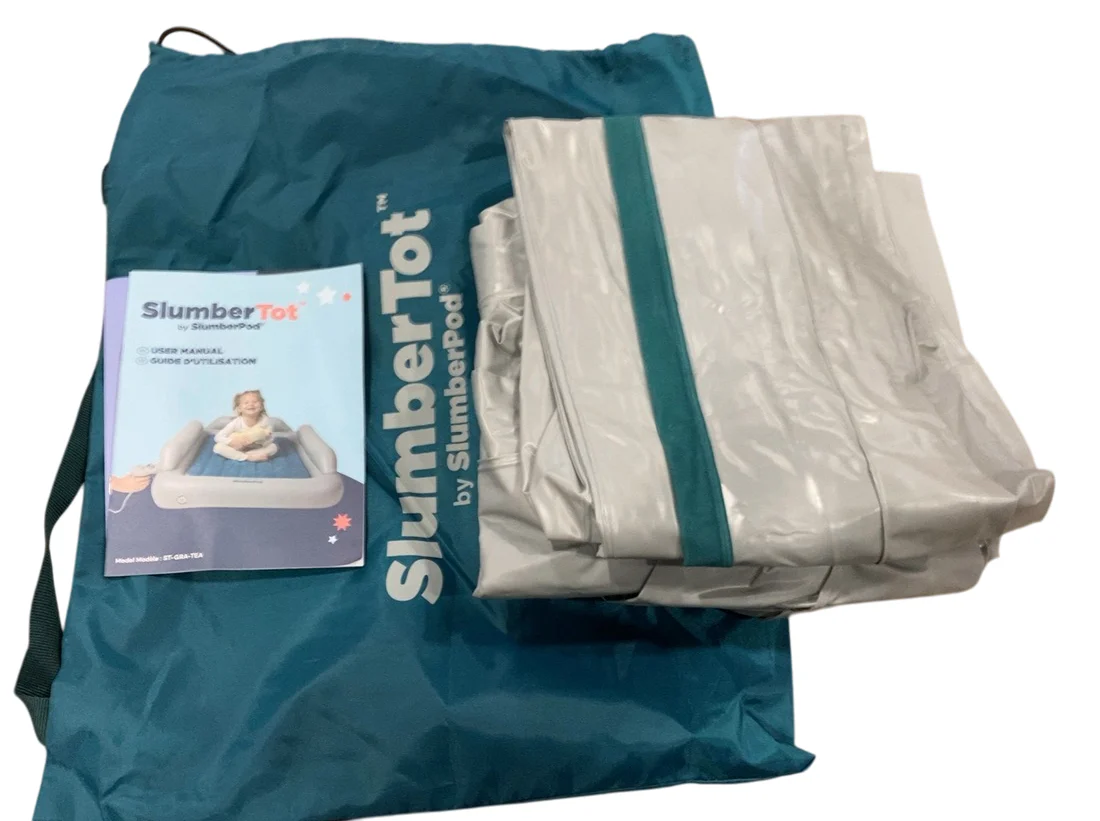 SlumberPod SlumberTot Inflatable Toddler Bed, Gray/Teal - Image 4