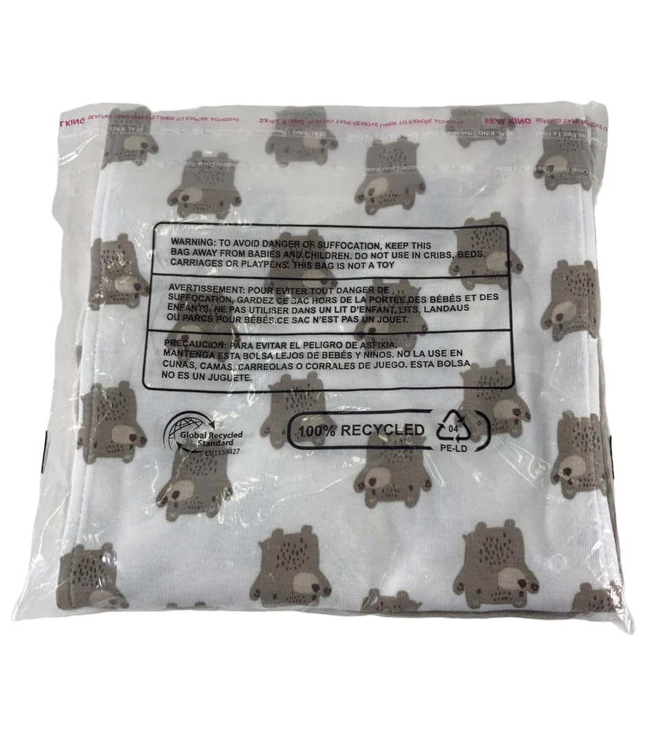 Small Story 4 Pack Burp Cloths, Neutral Bears - Image 3