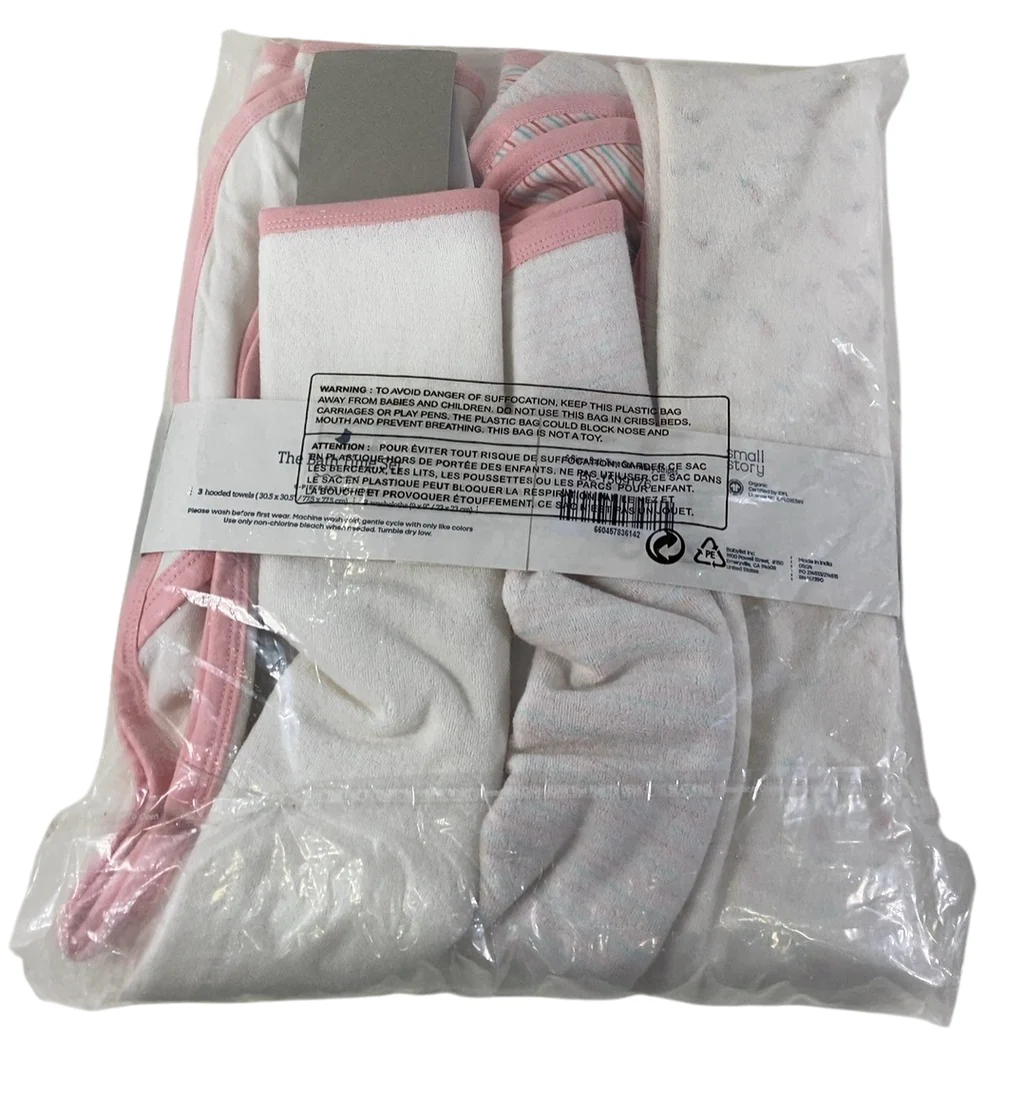 Small Story Bath Time Set 6 Piece, Pink Wavy Stripes - Image 2