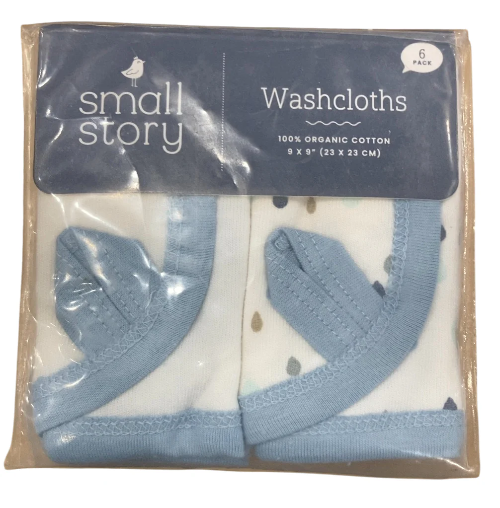 Small Story Washcloths 6 Pack, Rain Drops - Image 2