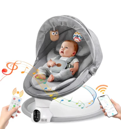 Smelluck Bluetooth Portable Infant Swing , Light Grey