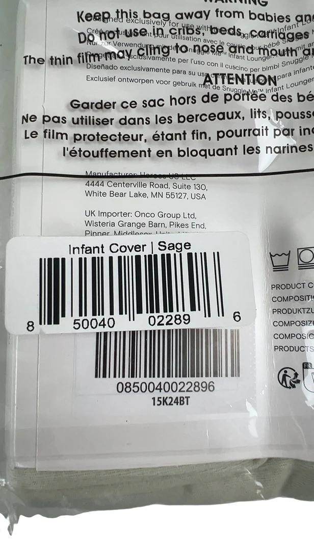Snuggle Me Organic Cover for Sensory Infant Lounger, Sage - Image 4