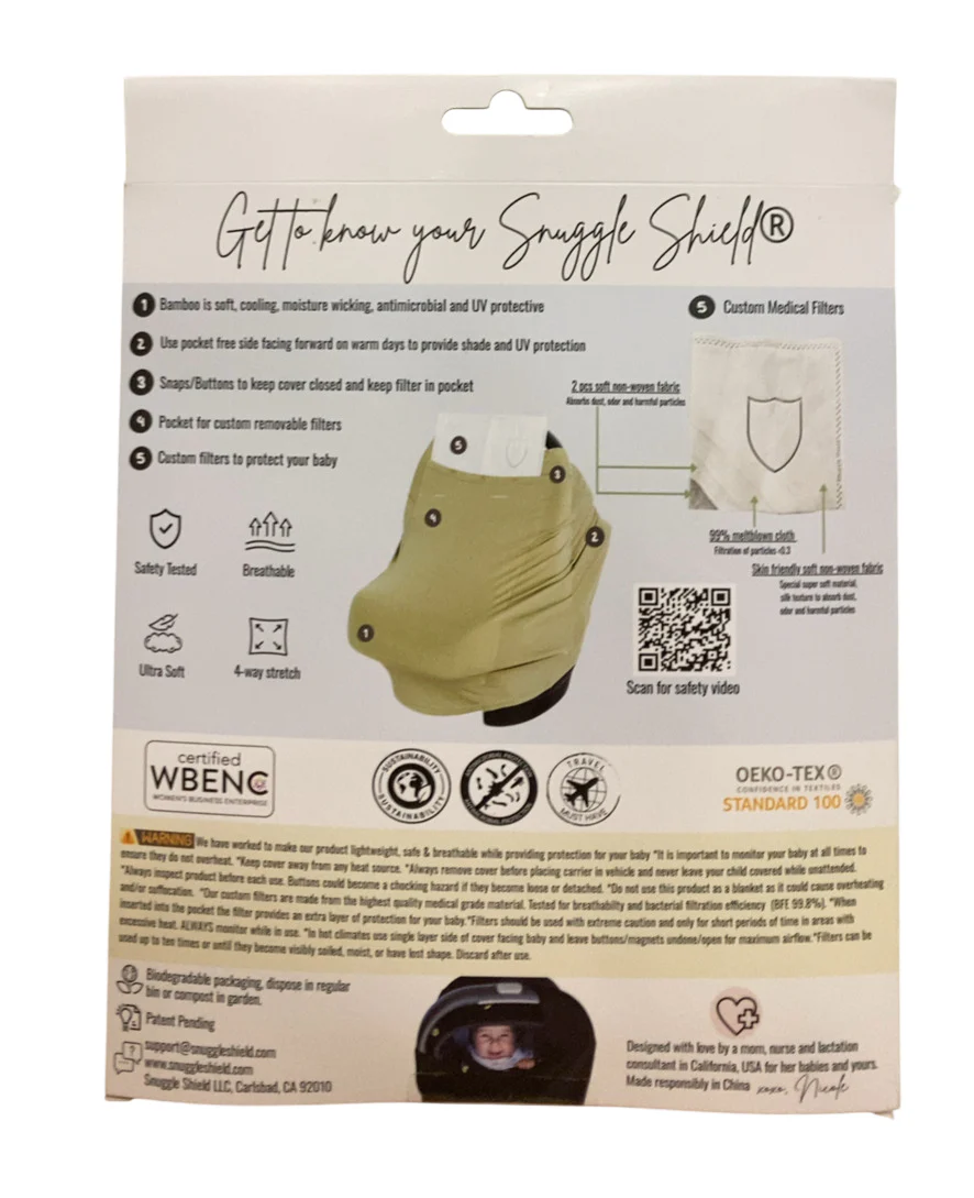 Snuggle Shield LUXE Protection Bamboo Multi Use Antimicrobial Infant Car Seat/Nursing Cover, Bamboo, Tan Sand - Image 4