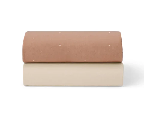 Snuz 2 Pack Fitted Sheets, Blush Dot