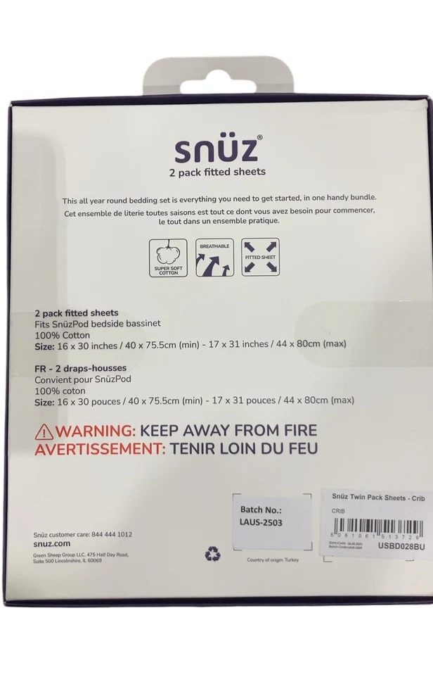 Snuz 2 Pack Fitted Sheets, Blush Dot - Image 3