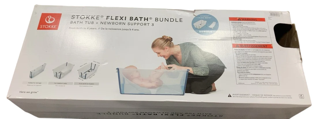 Stokke Flexi Bath Bundle Pack, Regular, Transparent Ocean Blue - Image 2