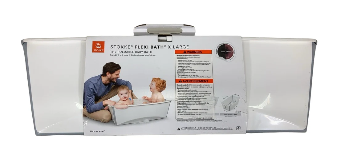 Stokke Flexi Bath Foldable Baby Bathtub, White, XLarge - Image 3