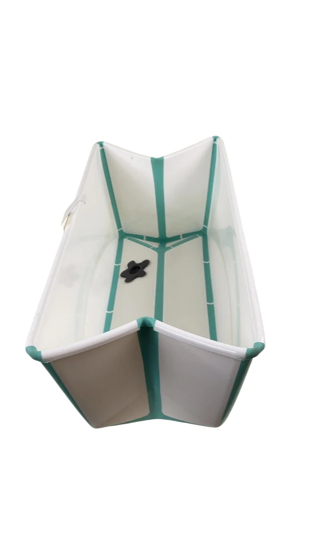 Stokke Flexi Bath Foldable Baby Bathtub, Regular, White Aqua - Image 2