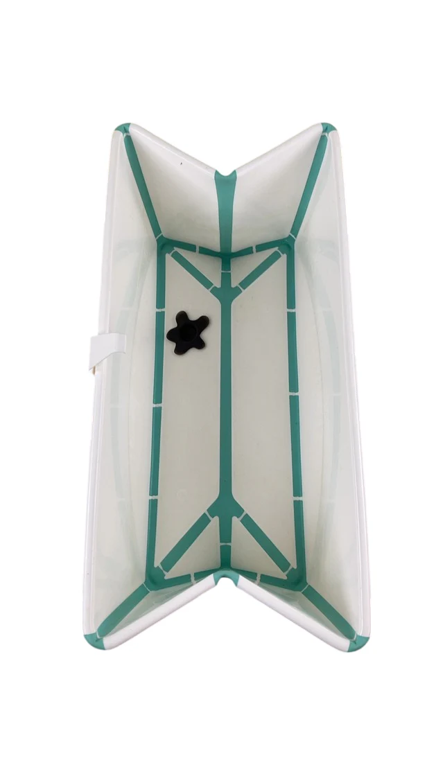 Stokke Flexi Bath Foldable Baby Bathtub, Regular, White Aqua - Image 3