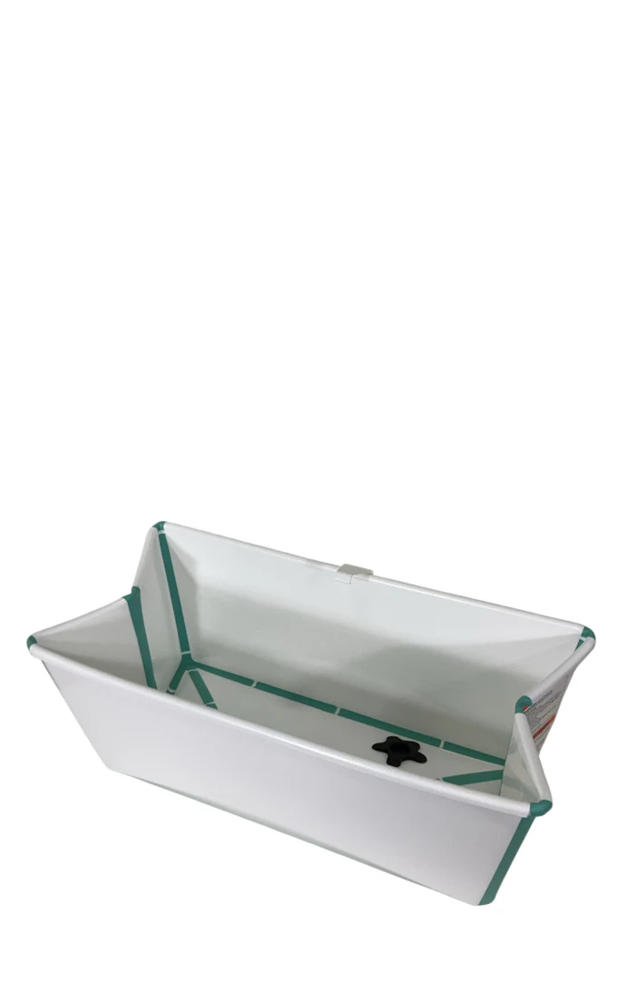 Stokke Flexi Bath Foldable Baby Bathtub, Regular, White Aqua