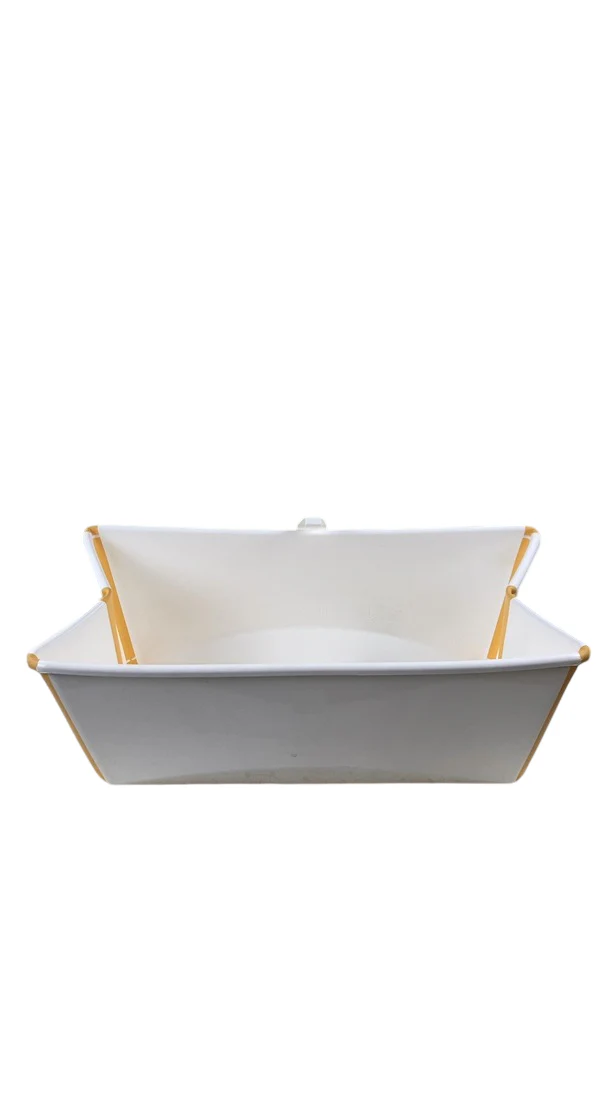 Stokke Flexi Bath Foldable Baby Bathtub, Regular, White Yellow - Image 2
