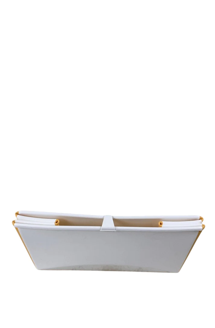 Stokke Flexi Bath Foldable Baby Bathtub, Regular, White Yellow - Image 4