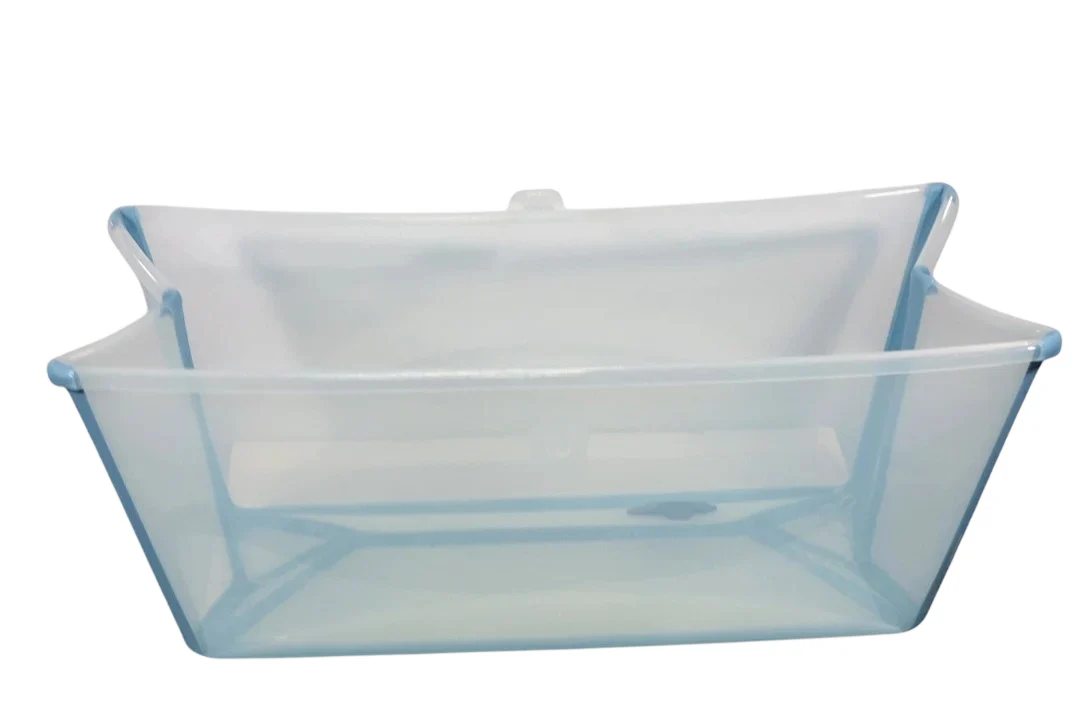 Stokke Flexi Bath Foldable Baby Bathtub, Transparent Blue, XLarge