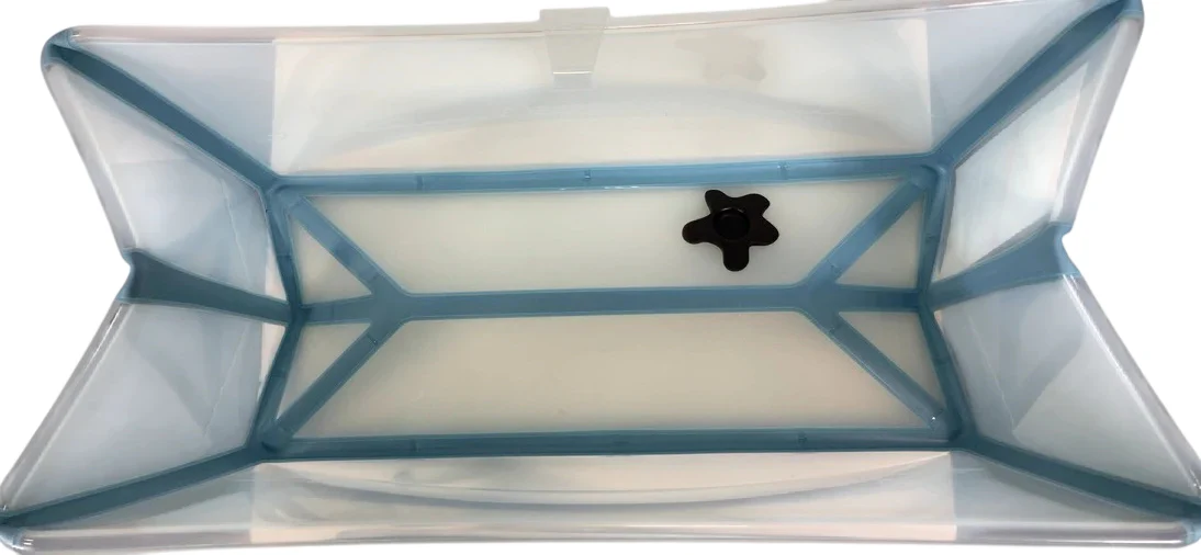Stokke Flexi Bath Foldable Baby Bathtub, Transparent Blue, XLarge - Image 2